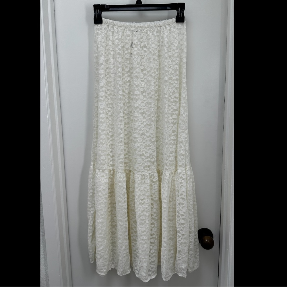 Aerie Sheer White Lace Skirt